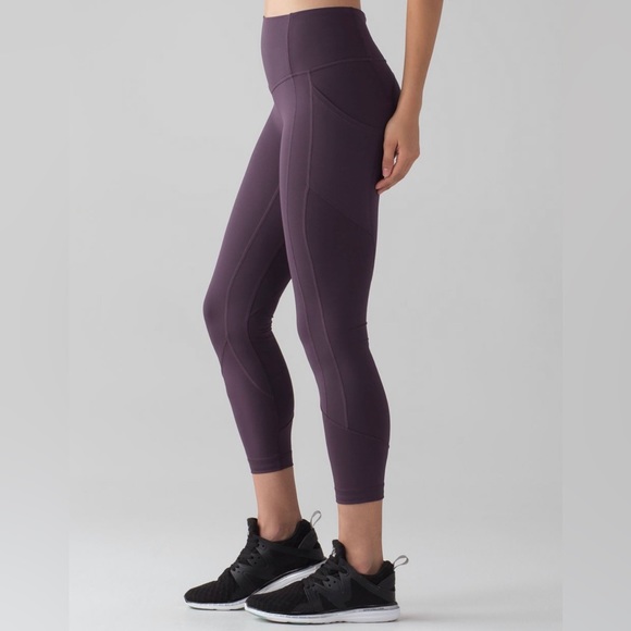 lululemon athletica Pants - Lululemon All the Right Places Crop in black currant